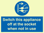 MV10455: Switch this appliance off at the socket when not in use