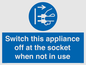 MV10455: Switch this appliance off at the socket when not in use