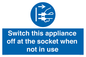 MV10455: Switch this appliance off at the socket when not in use