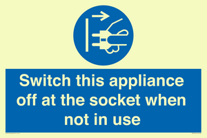 MV10455: Switch this appliance off at the socket when not in use