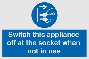 MV10455: Switch this appliance off at the socket when not in use