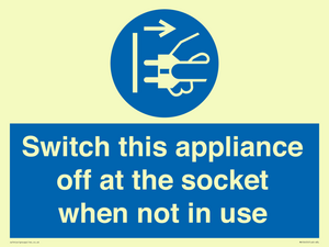 MV10455: Switch this appliance off at the socket when not in use