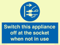 MV10455: Switch this appliance off at the socket when not in use