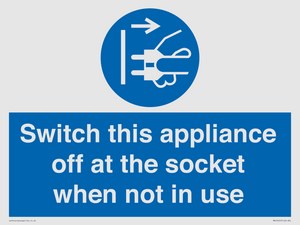MV10455: Switch this appliance off at the socket when not in use