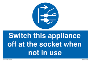MV10455: Switch this appliance off at the socket when not in use
