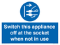 MV10455: Switch this appliance off at the socket when not in use