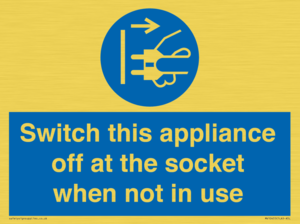 MV10455: Switch this appliance off at the socket when not in use