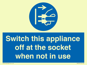 MV10455: Switch this appliance off at the socket when not in use