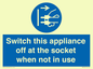 MV10455: Switch this appliance off at the socket when not in use