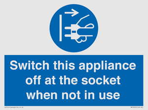 MV10455: Switch this appliance off at the socket when not in use