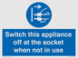 MV10455: Switch this appliance off at the socket when not in use