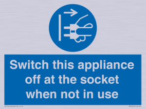 MV10455: Switch this appliance off at the socket when not in use