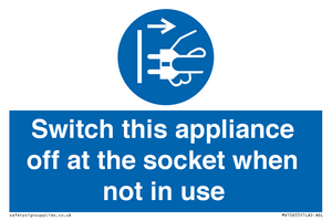 MV10455: Switch this appliance off at the socket when not in use