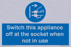 MV10455: Switch this appliance off at the socket when not in use