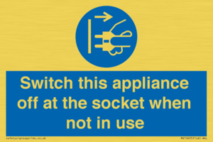 MV10455: Switch this appliance off at the socket when not in use