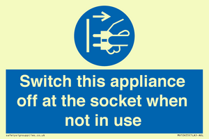 MV10455: Switch this appliance off at the socket when not in use
