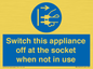 MV10455: Switch this appliance off at the socket when not in use