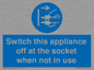 MV10455: Switch this appliance off at the socket when not in use