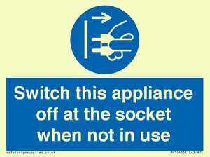 MV10455: Switch this appliance off at the socket when not in use