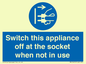 MV10455: Switch this appliance off at the socket when not in use