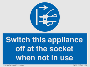 MV10455: Switch this appliance off at the socket when not in use