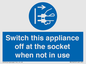 MV10455: Switch this appliance off at the socket when not in use