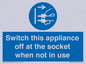 MV10455: Switch this appliance off at the socket when not in use