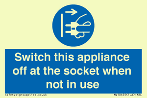 MV10455: Switch this appliance off at the socket when not in use