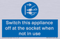 MV10455: Switch this appliance off at the socket when not in use