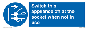 MV10455: Switch this appliance off at the socket when not in use