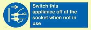 MV10455: Switch this appliance off at the socket when not in use