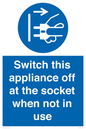 MV10455: Switch this appliance off at the socket when not in use