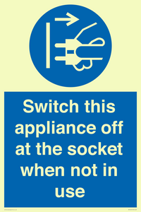 MV10455: Switch this appliance off at the socket when not in use