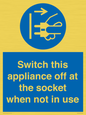 MV10455: Switch this appliance off at the socket when not in use