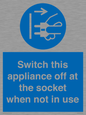 MV10455: Switch this appliance off at the socket when not in use