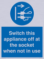 MV10455: Switch this appliance off at the socket when not in use