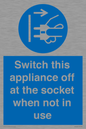 MV10455: Switch this appliance off at the socket when not in use
