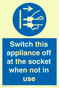 MV10455: Switch this appliance off at the socket when not in use