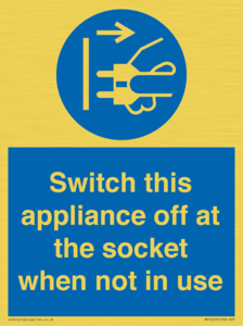 MV10455: Switch this appliance off at the socket when not in use