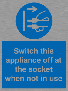 MV10455: Switch this appliance off at the socket when not in use