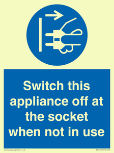 MV10455: Switch this appliance off at the socket when not in use