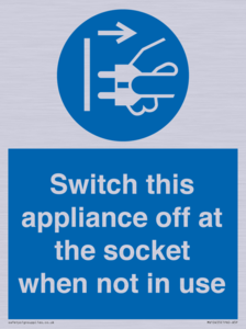 MV10455: Switch this appliance off at the socket when not in use