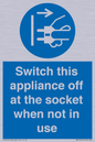 MV10455: Switch this appliance off at the socket when not in use