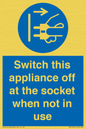 MV10455: Switch this appliance off at the socket when not in use