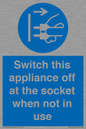 MV10455: Switch this appliance off at the socket when not in use