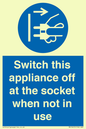 MV10455: Switch this appliance off at the socket when not in use
