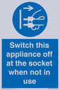 MV10455: Switch this appliance off at the socket when not in use