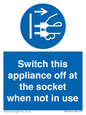 MV10455: Switch this appliance off at the socket when not in use
