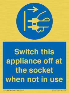 MV10455: Switch this appliance off at the socket when not in use