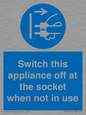 MV10455: Switch this appliance off at the socket when not in use